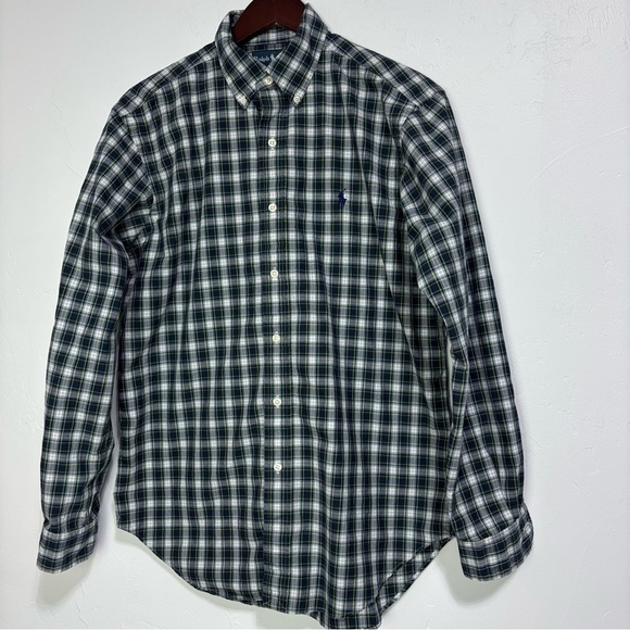 Ralph Lauren Classic Fit Pony Men's Medium Button Front Plaid Dress Shirt - Picture 1 of 5